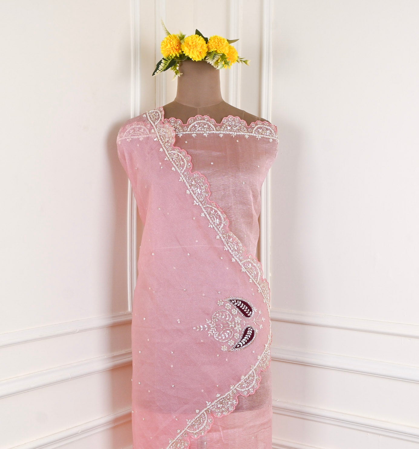 Shimmer Pink Unstitched Suit