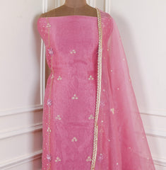Crush Onion Pink Unstitched Suit