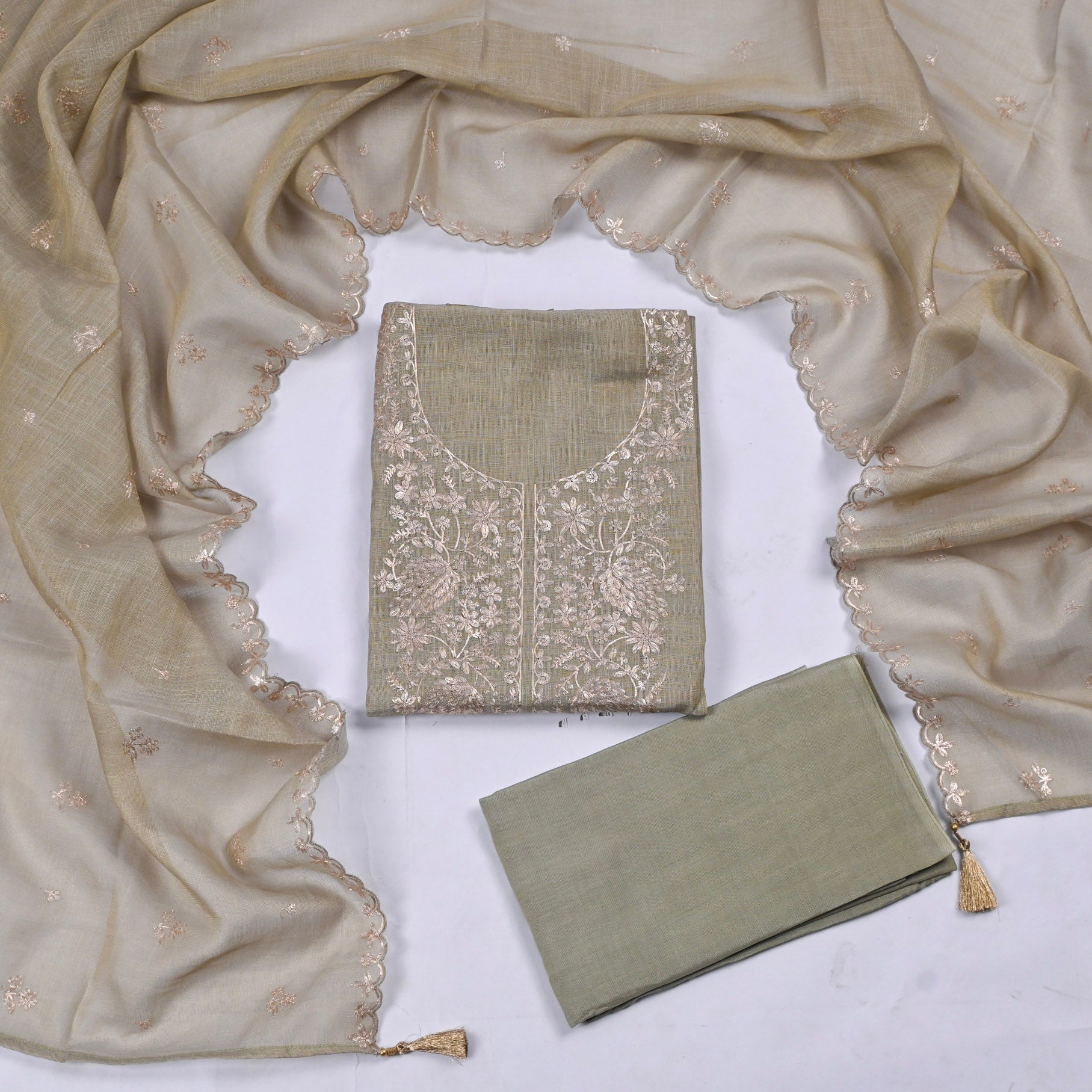 Linen Off-White Unstitched Suit