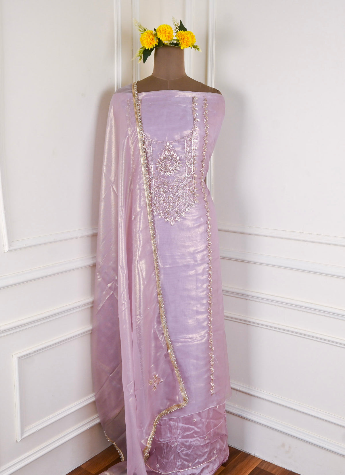 Sasha Silk Lavender Unstitched Suit