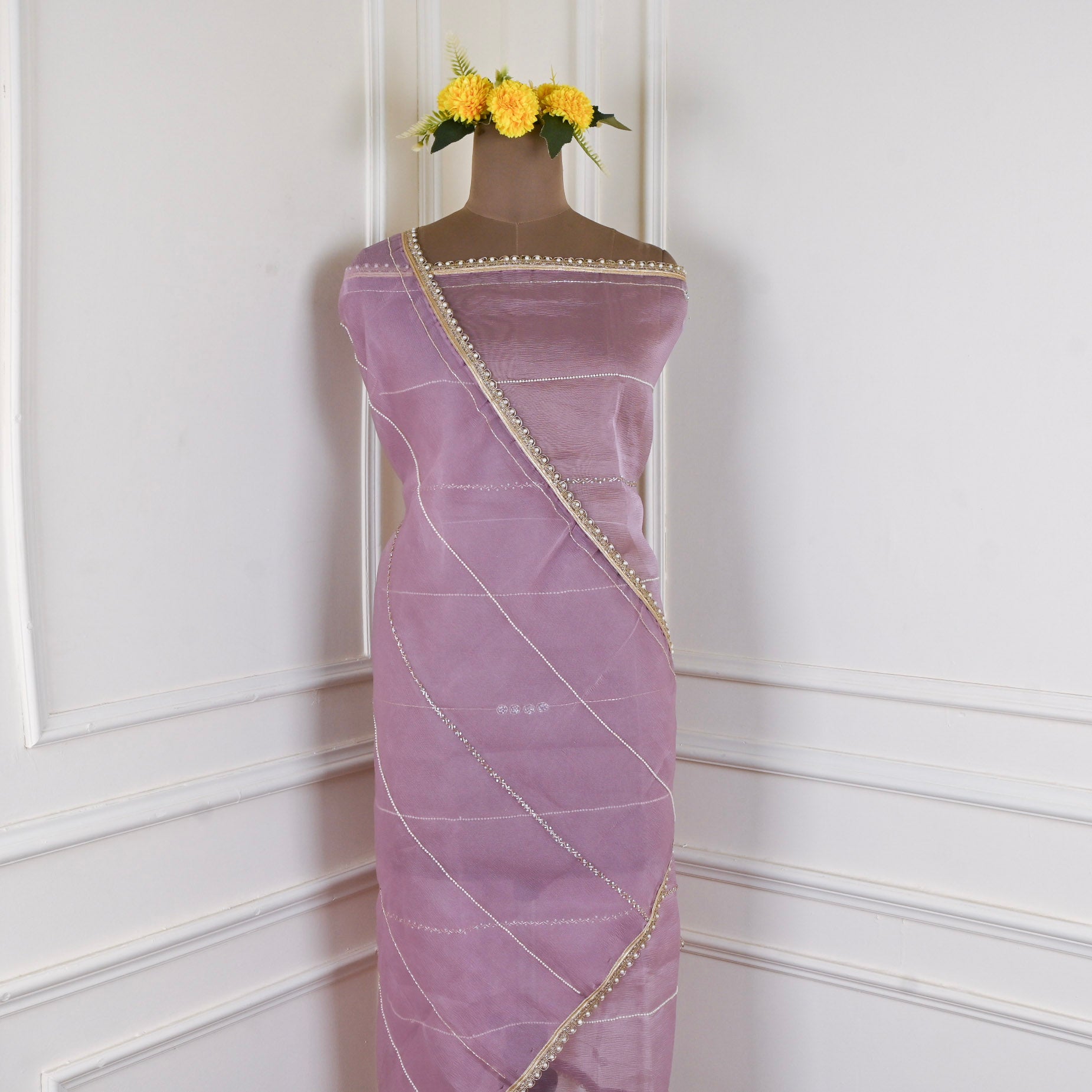 Crush Lavender Unstitched Suit