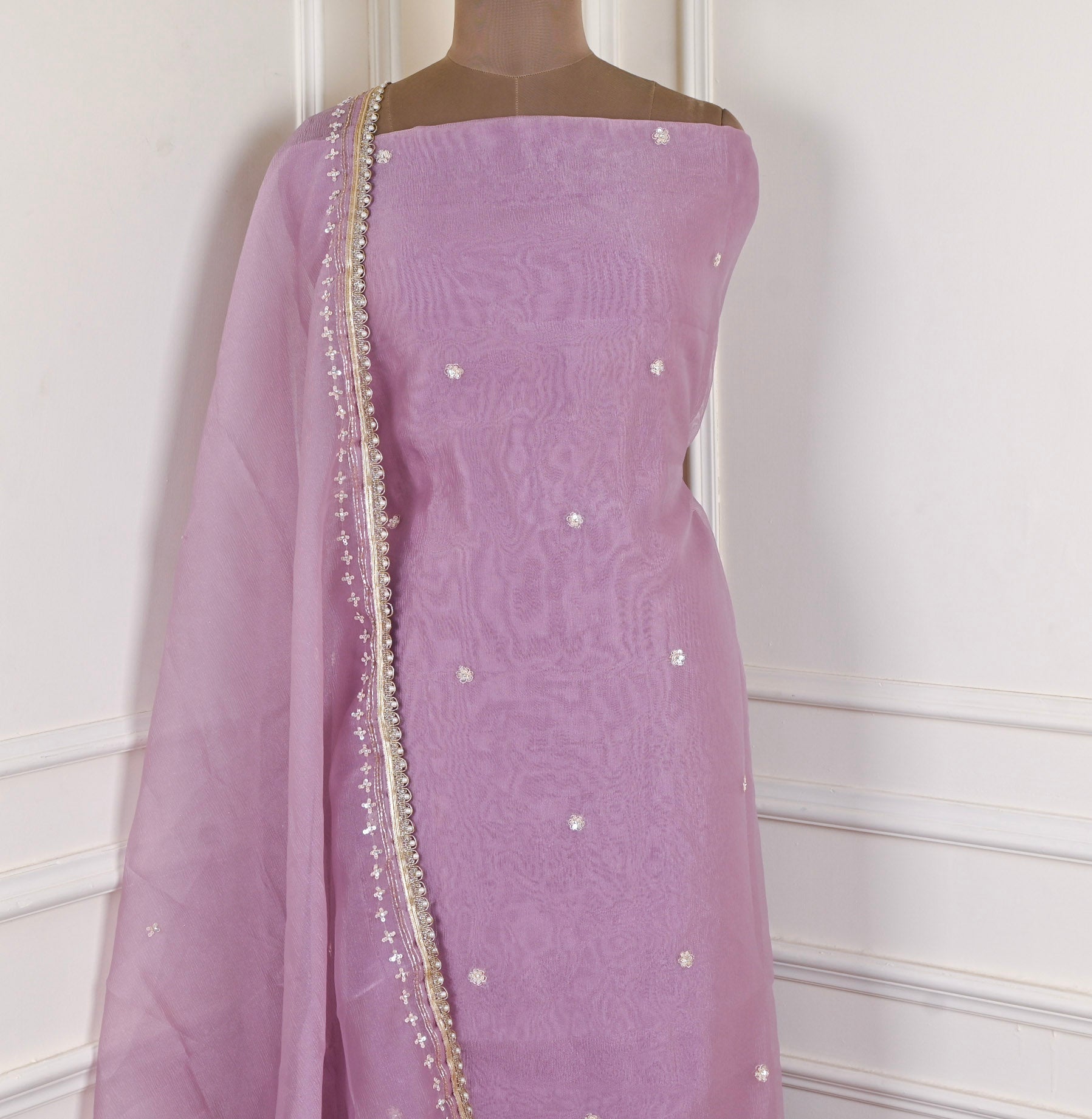 Crush Lavender Unstitched Suit