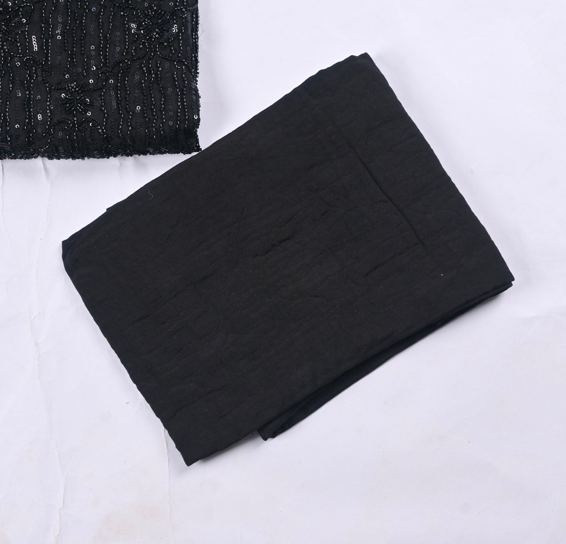 Organza Black Unstitched Suit