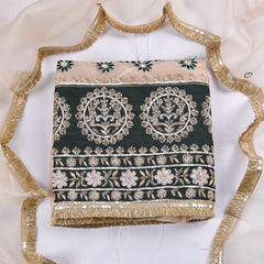 Glass Shimmer Beige Unstitched Suit