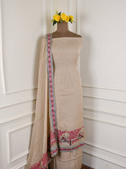 Mul Cotton Beige Unstitched Suit