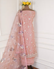Glass Peach Unstitched Suit