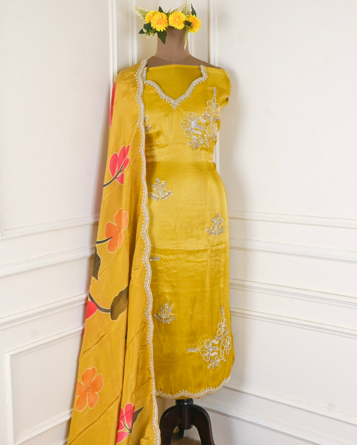 Shimmer Yellow Unstitched Suit