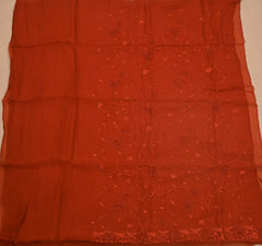 Organza Rust Unstitched Suit