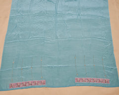 Organza Sky Blue Unstitched Suit