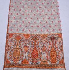 Mul Chanderi White Unstitched Suit