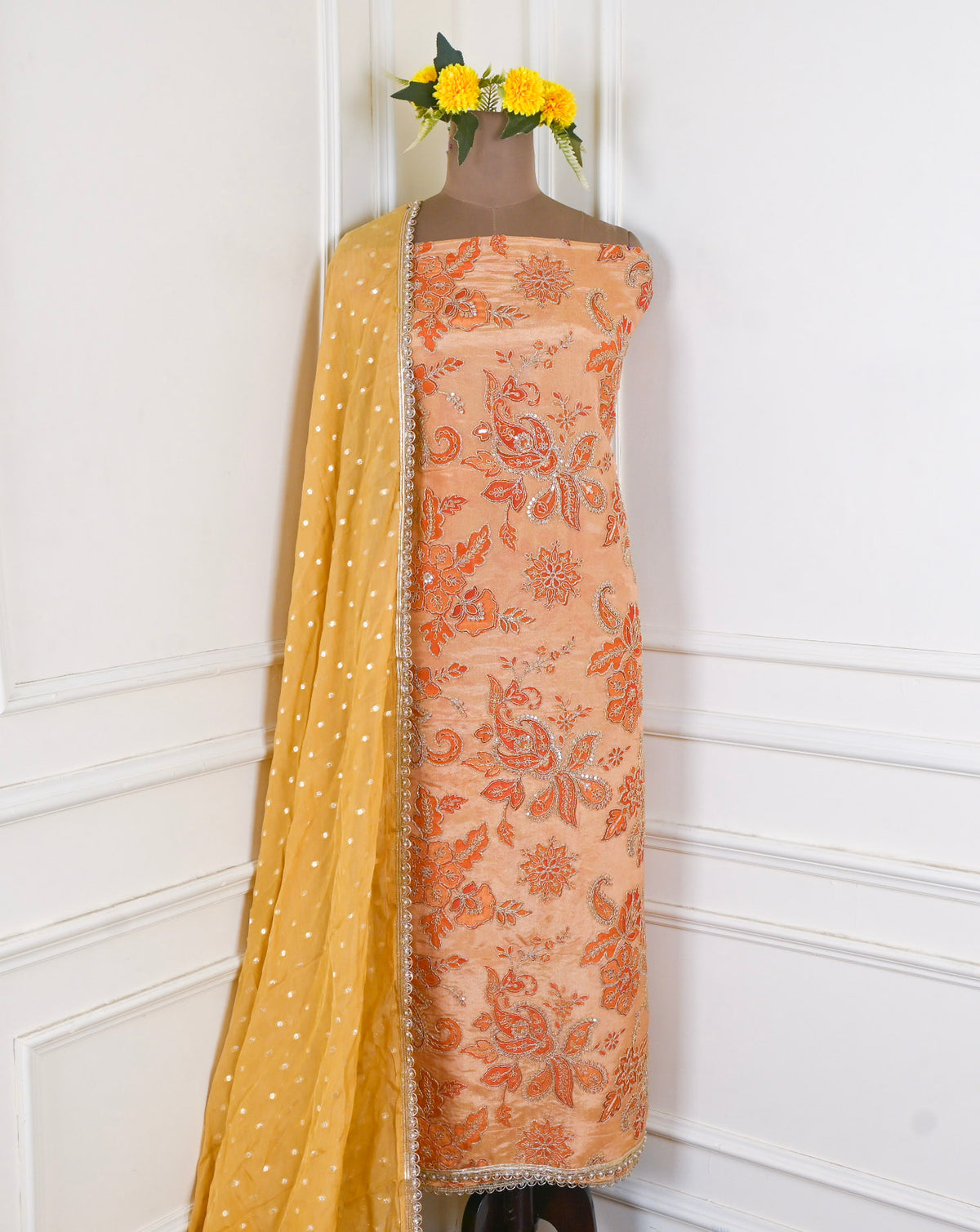 Shimmer Yellow Unstitched Suit