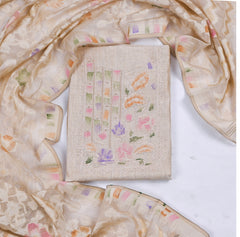 Linen Off-white Unstitched Suit