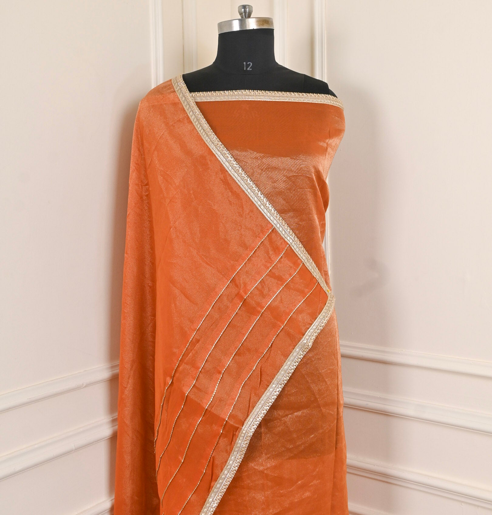 Glass Shimmer Orange Unstitched Suit