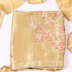 Giraffe Shimmer Mustard Yellow Unstitched Suit