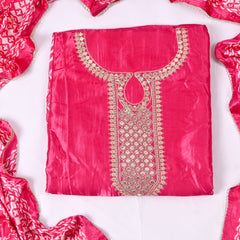 Gavadin Silk Magenta Unstitched Suit