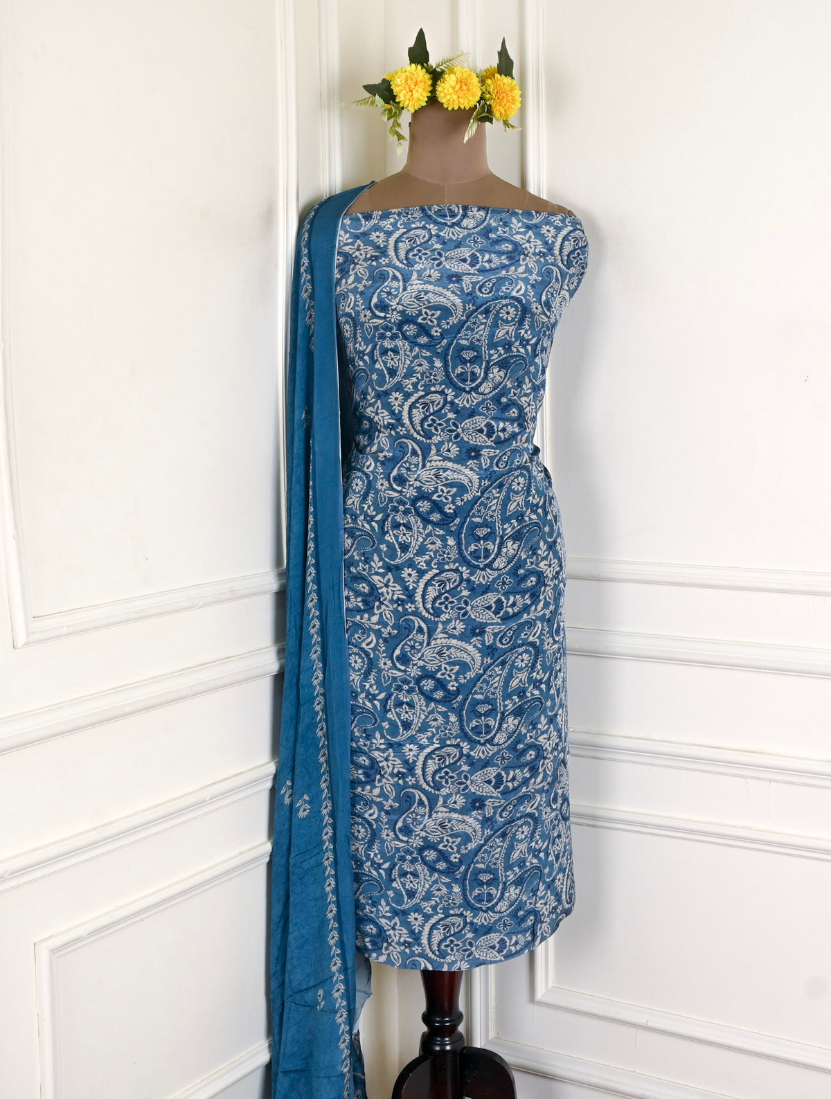 Crepe Powder Blue Unstitched Suit