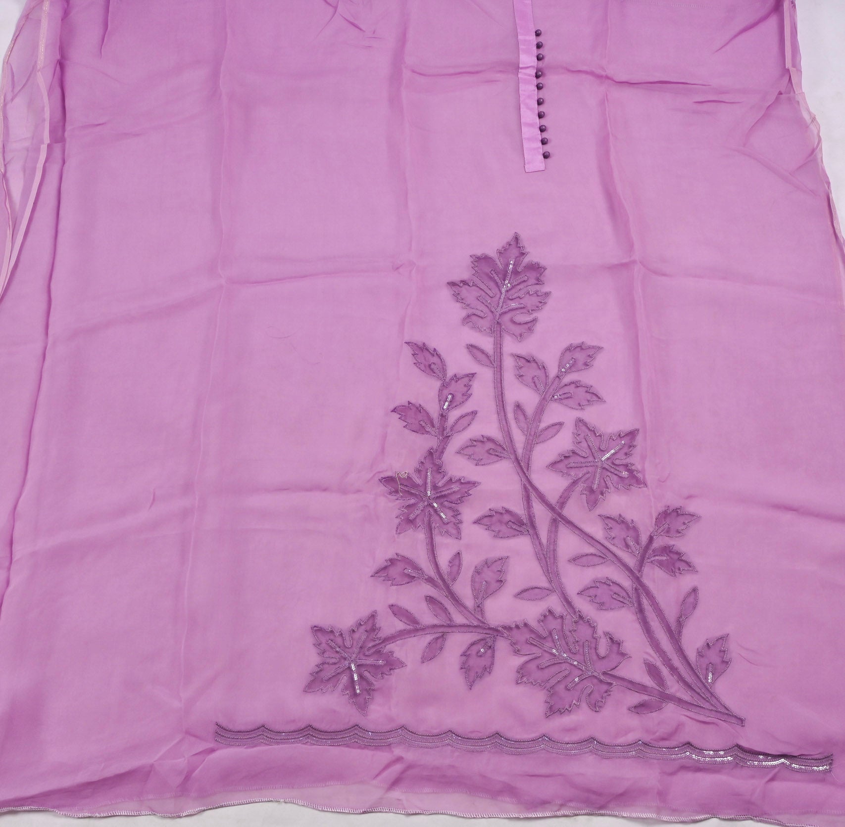 Organza Lavender Unstitched Suit
