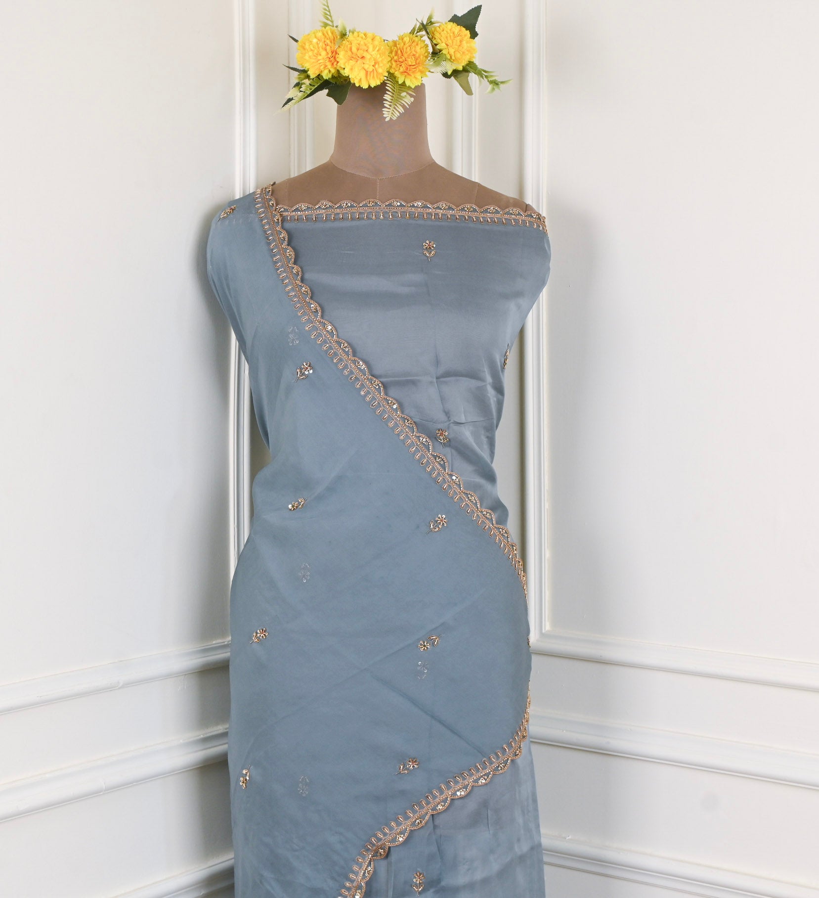 Shimmer Grey Unstitched Suit