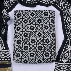 Cotton Black Unstitched Suit