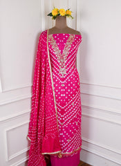 Muslin Pink Unstitched Suit