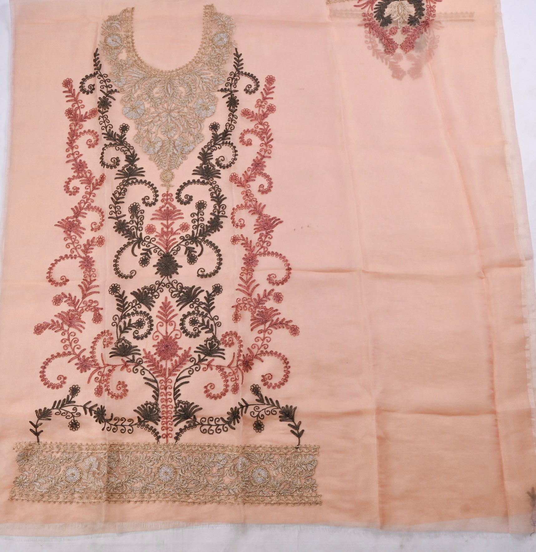 Crush Shimmer Peach Unstitched Suit
