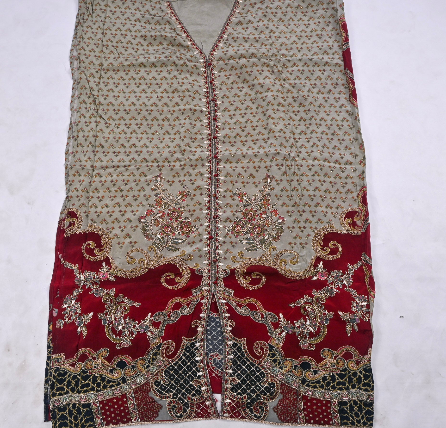 Crepe Beige Unstitched Suit