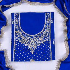 Crepe Blue Unstitched Suit