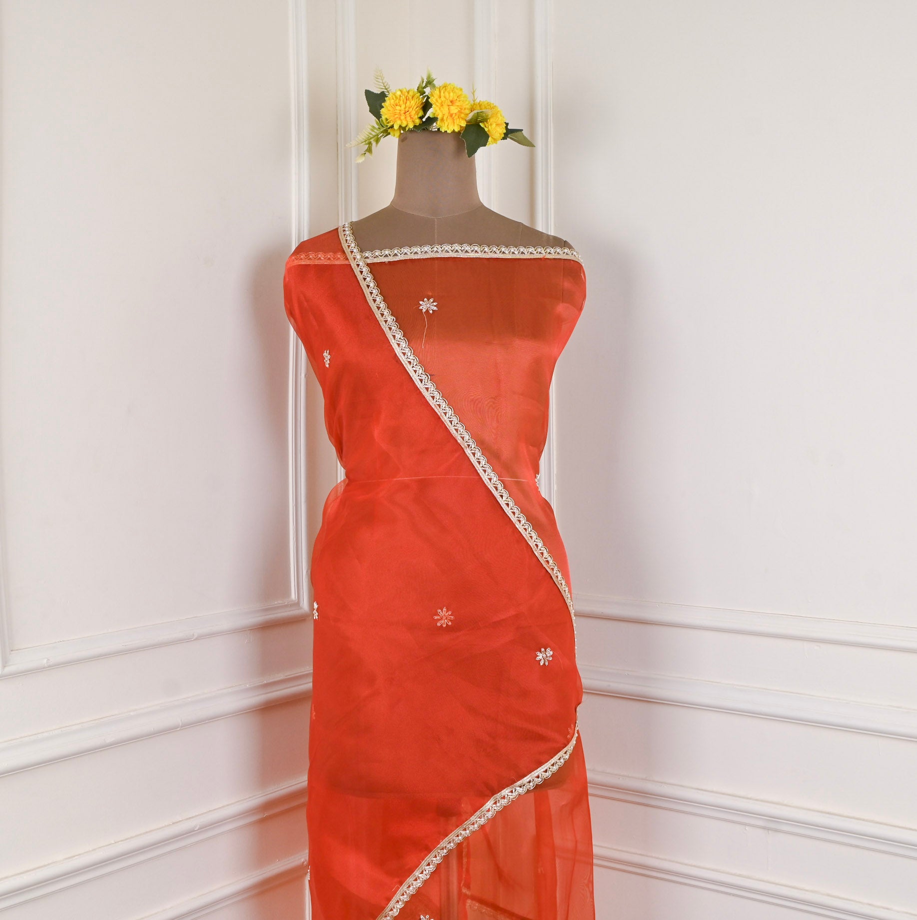 Rust Glass Shimmer Unstitched Suit