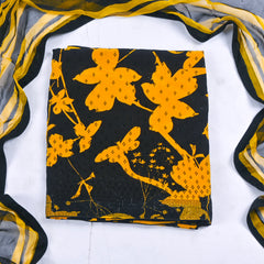 Crepe Yellow Unstitched Suit