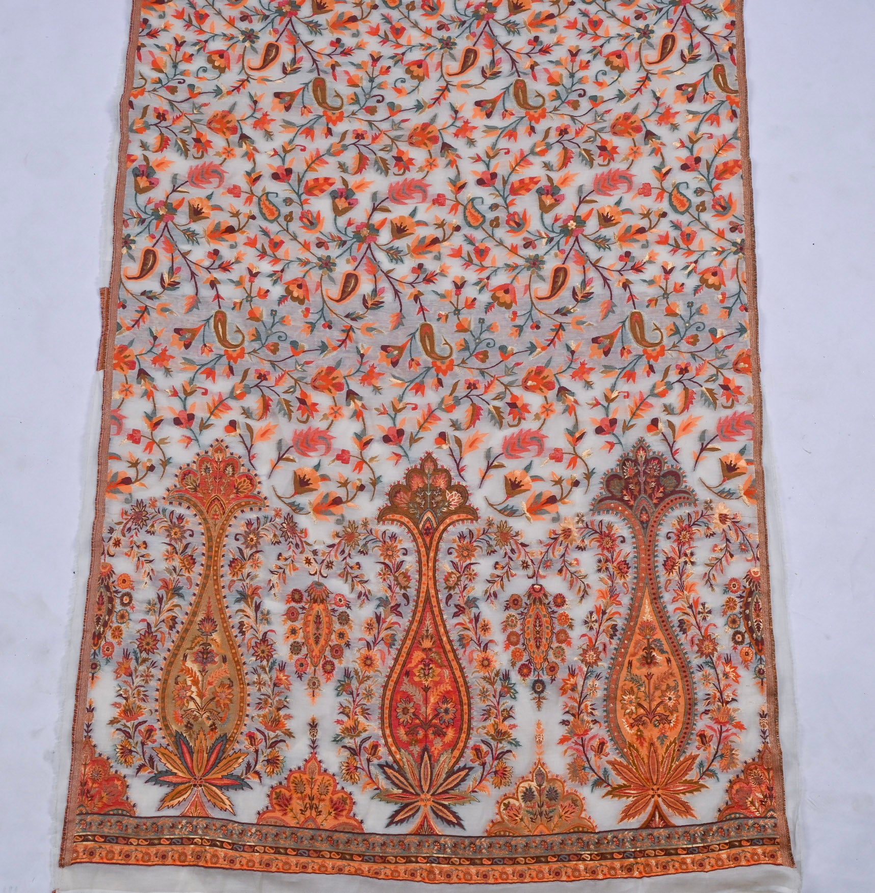 Mul Chanderi White Unstitched Suit