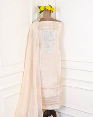 Crepe Off-White Unstitched Suit