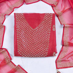 Shimmer Red Unstitched Suit