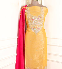 Shimmer Yellow Unstitched Suit
