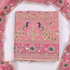 Glass Shimmer Pink Unstitched Suit