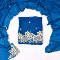 Crepe Blue Unstitched Suit