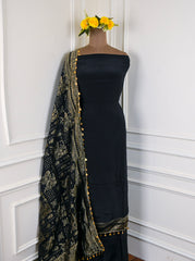 Crepe Black Unstitched Suit