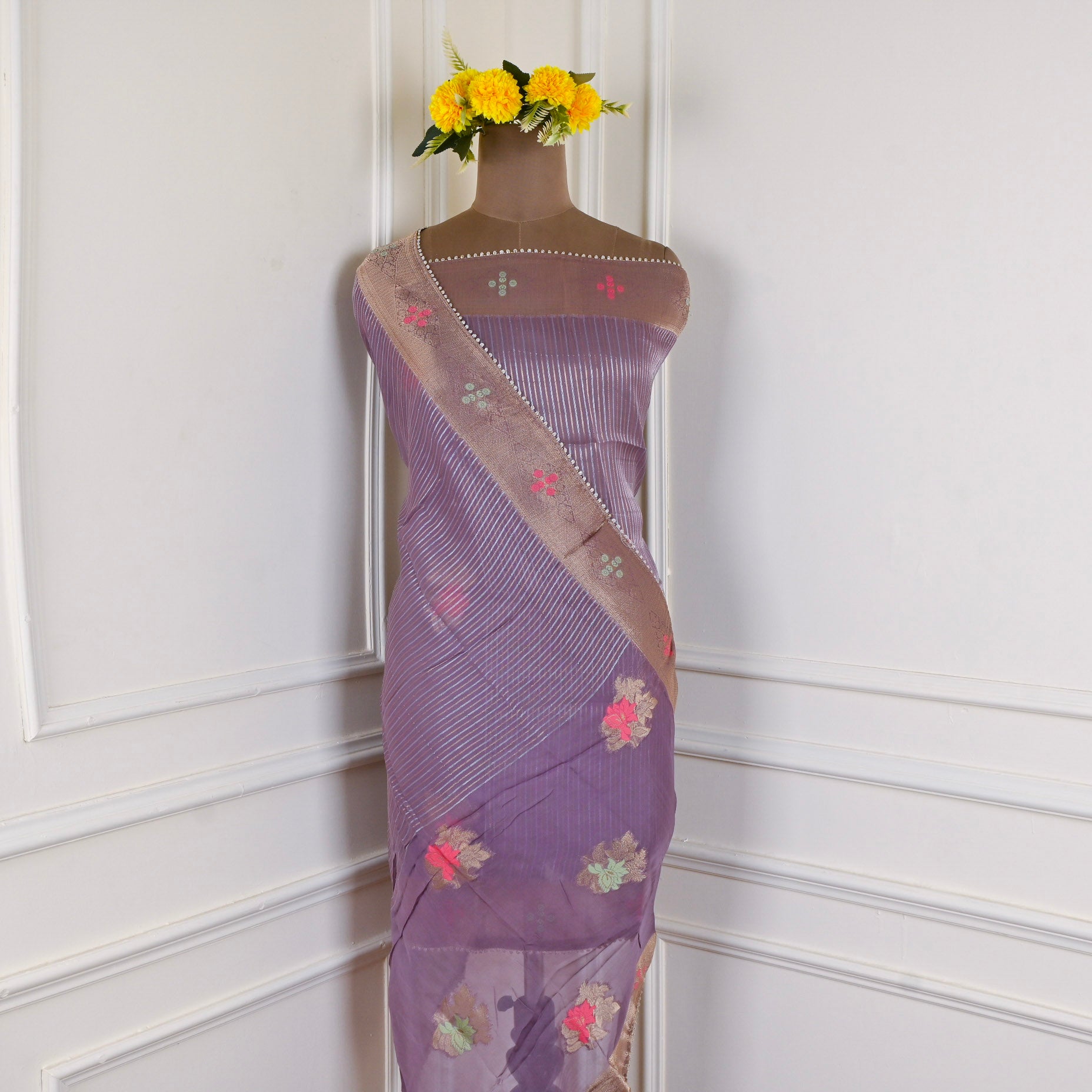 Shimmer Purple Unstitched Suit