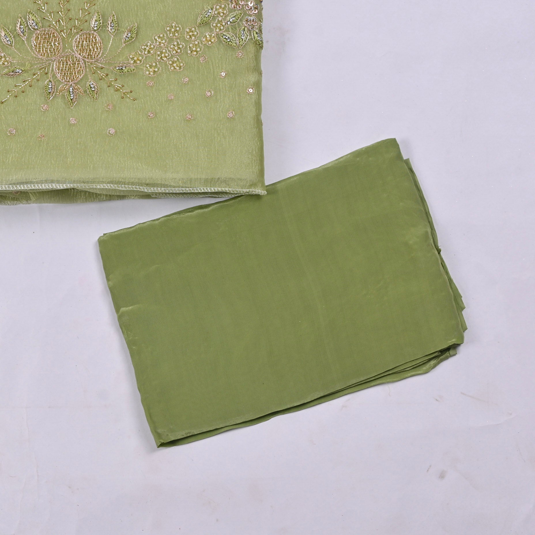 Crush Green Unstitched Suit