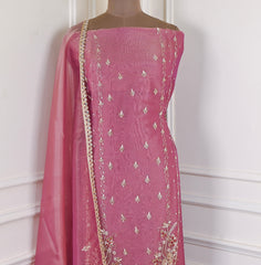 Shimmer Onion Pink Unstitched Suit