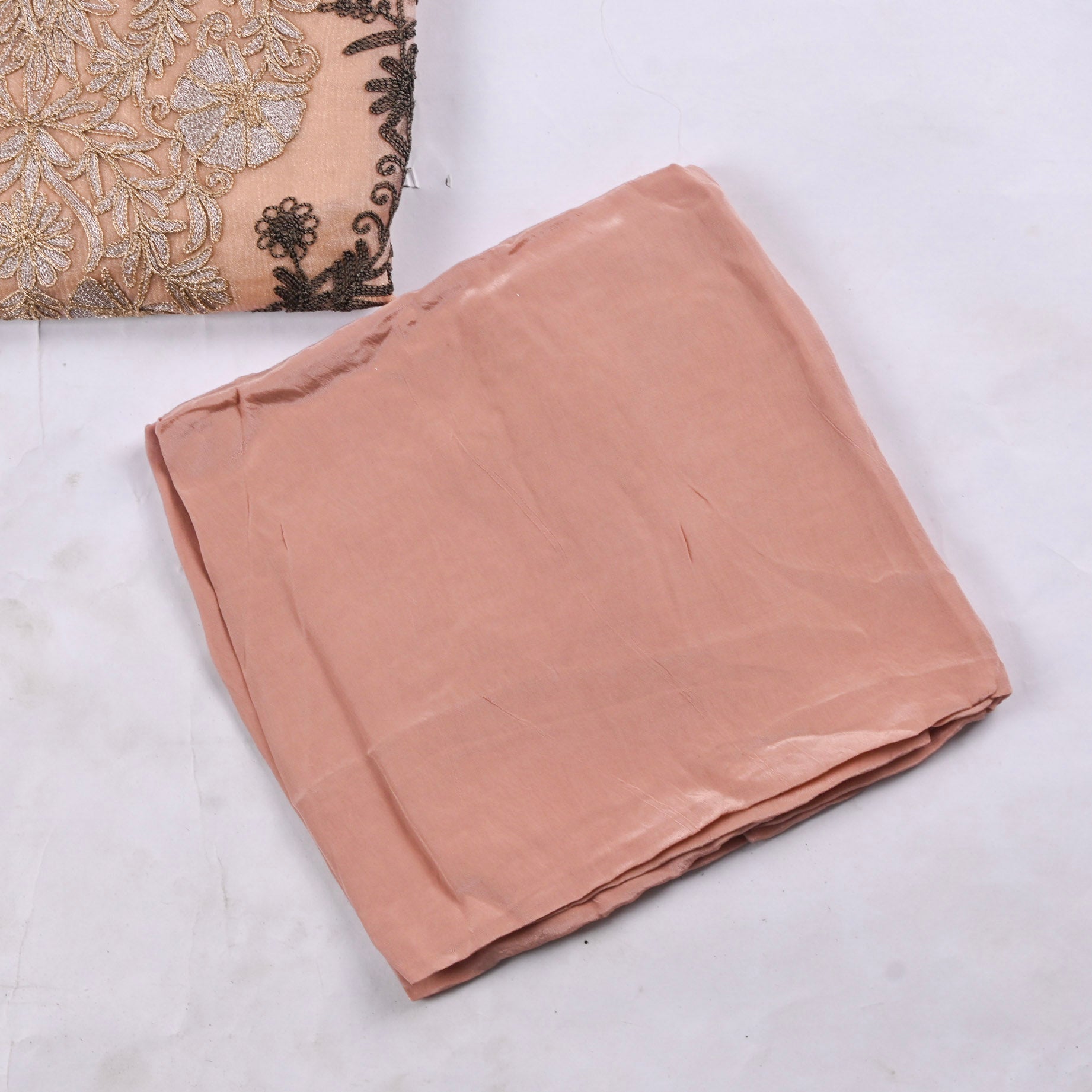 Crush Shimmer Peach Unstitched Suit