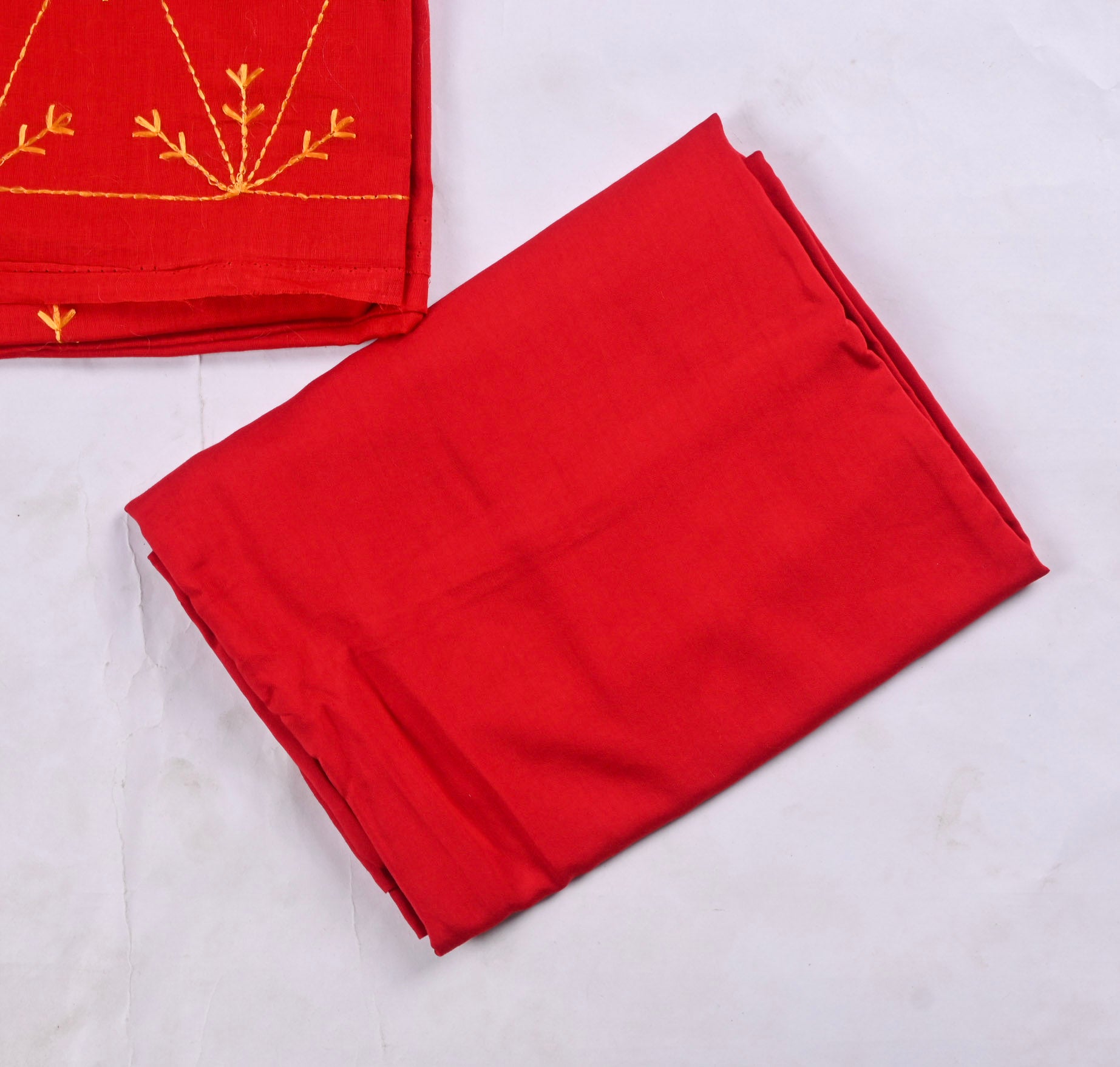 Mul Mul Red Phulkari Suit