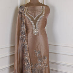 Glass Shimmer Brown Unstitched Suit