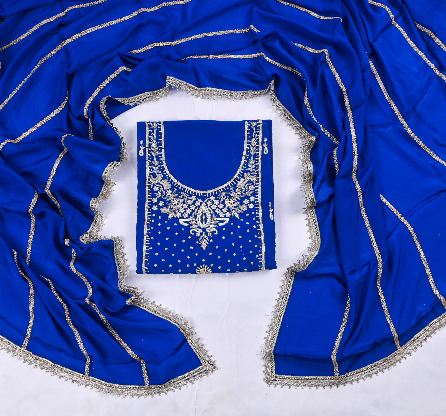 Crepe Blue Unstitched Suit