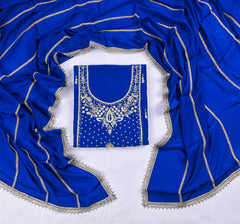 Crepe Blue Unstitched Suit