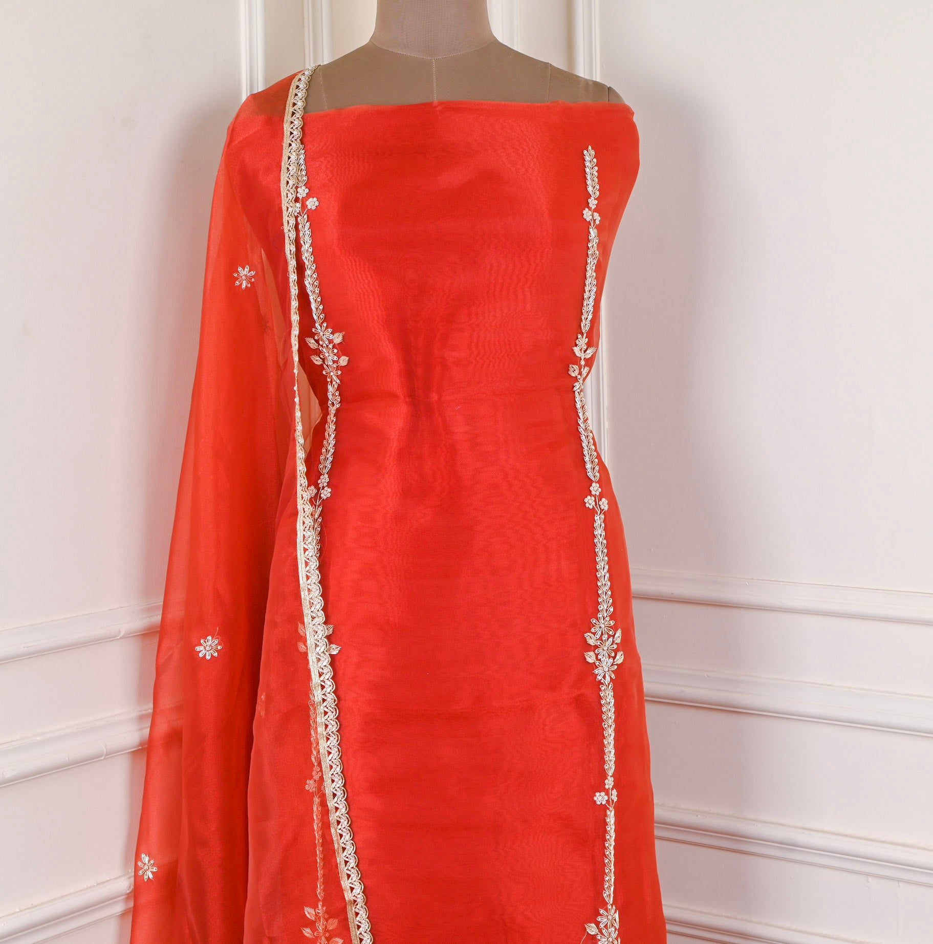Rust Glass Shimmer Unstitched Suit