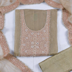 Crush Beige Unstitched Suit