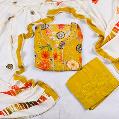 Mul Check Yellow Unstitched Suit