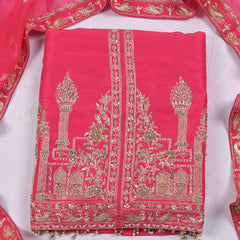 Khadi Pink Unstitched Suit
