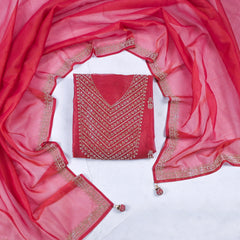 Shimmer Red Unstitched Suit