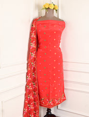 Crepe Red Unstitched Suit